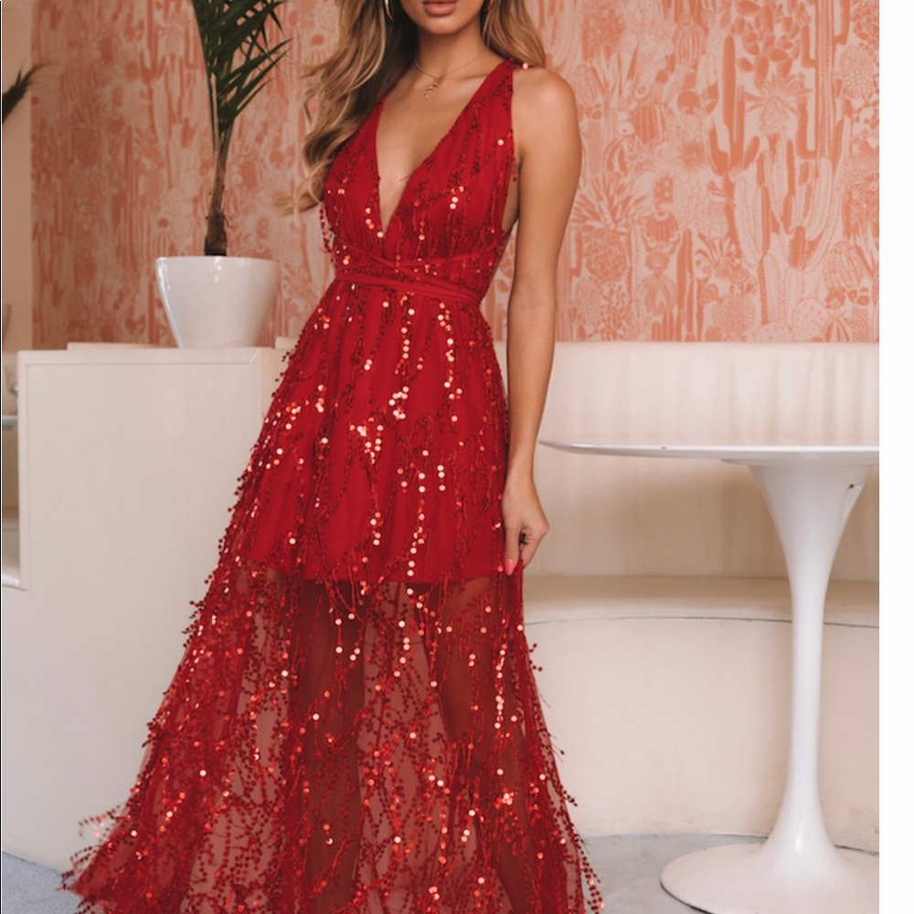 Hello molly red sequin dress